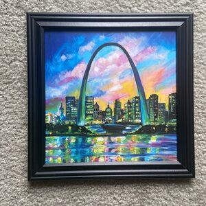 St. Louis Arch Colorful Cityscape Framed Art